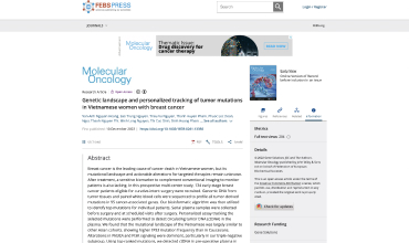 Genetic landscape and personalized tracking of tumor mutations in Vietnamese women with breast cancer.