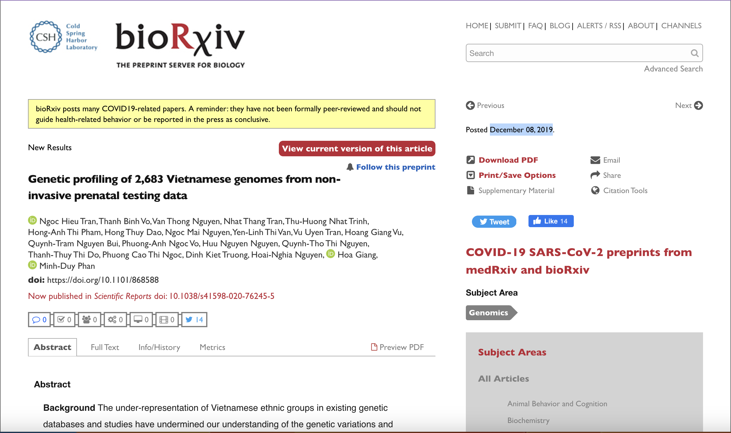 Genetic profiling of 2,683 Vietnamese genomes from non-invasive prenatal testing data.