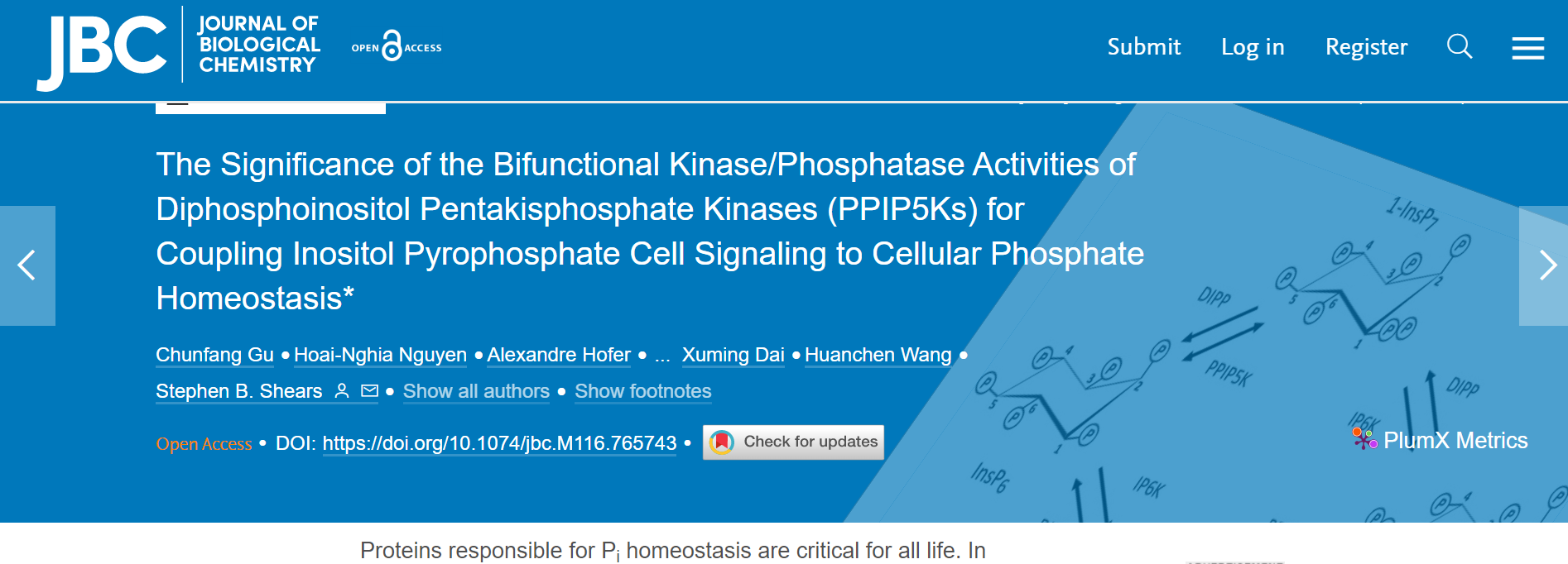 The Significance of the Bifunctional Kinase/Phosphatase Activities of Diphosphoinositol Pentakisphosphate Kinases (PPIP5Ks) for Coupling Inositol Pyrophosphate Cell Signaling to Cellular Phosphate Homeostasis