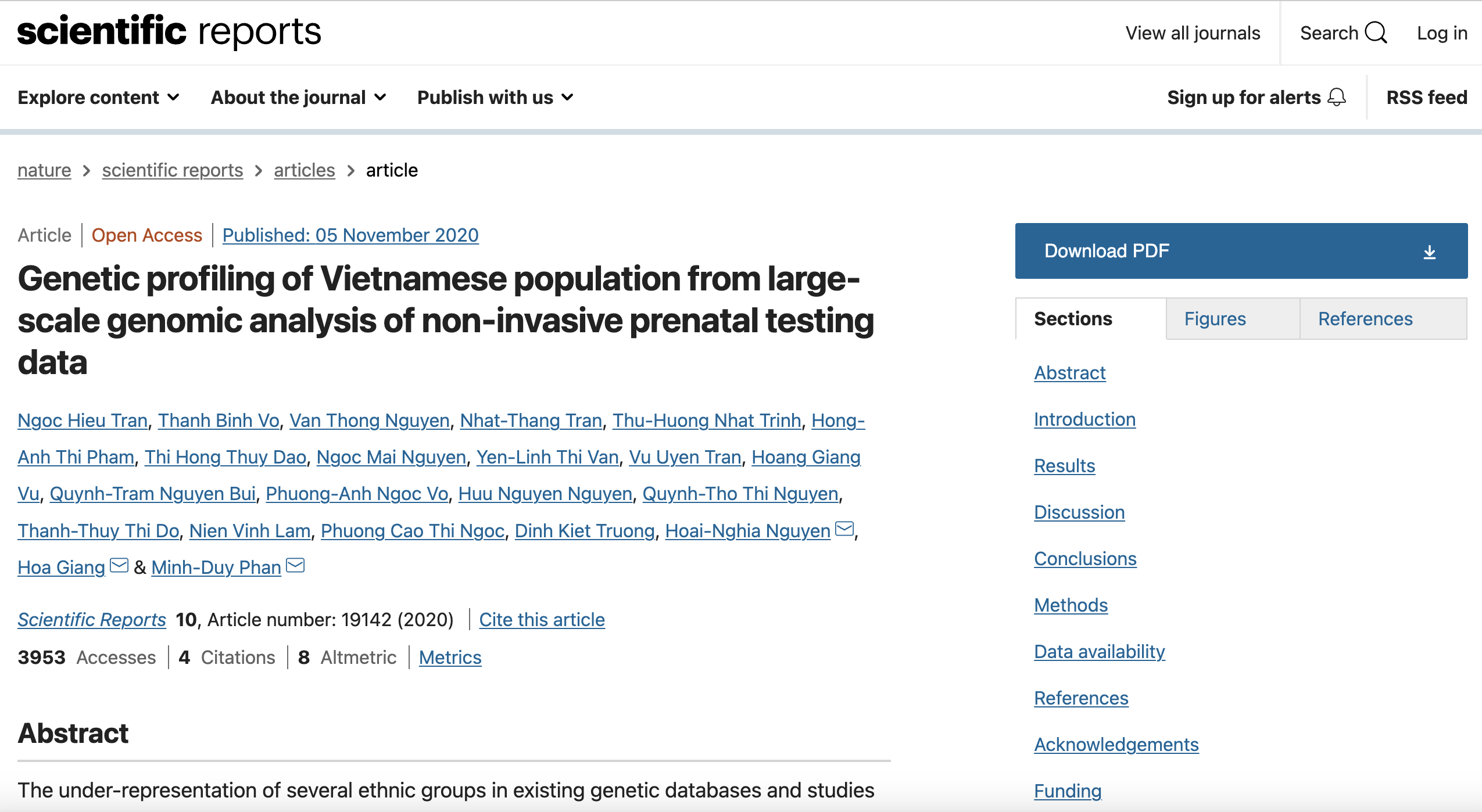 Genetic profiling of Vietnamese population from large-scale genomic analysis of non-invasive prenatal testing data