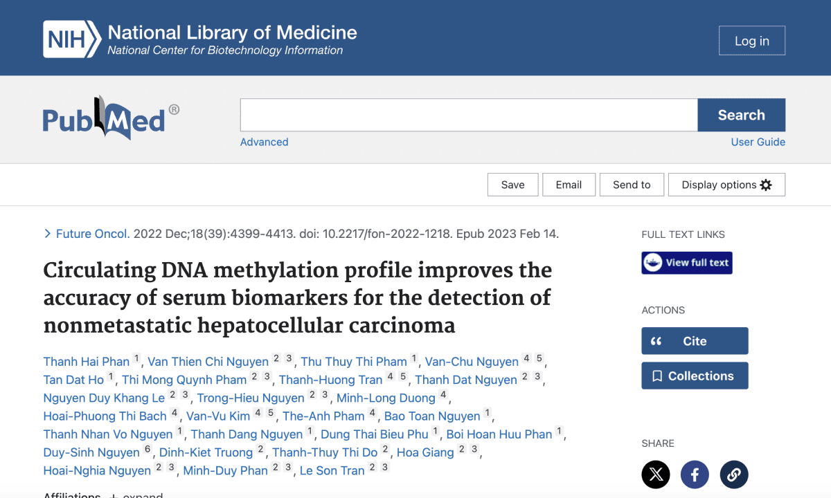 Circulating DNA methylation profile improves the accuracy of serum biomarkers for the detection of nonmetastatic hepatocellular carcinoma