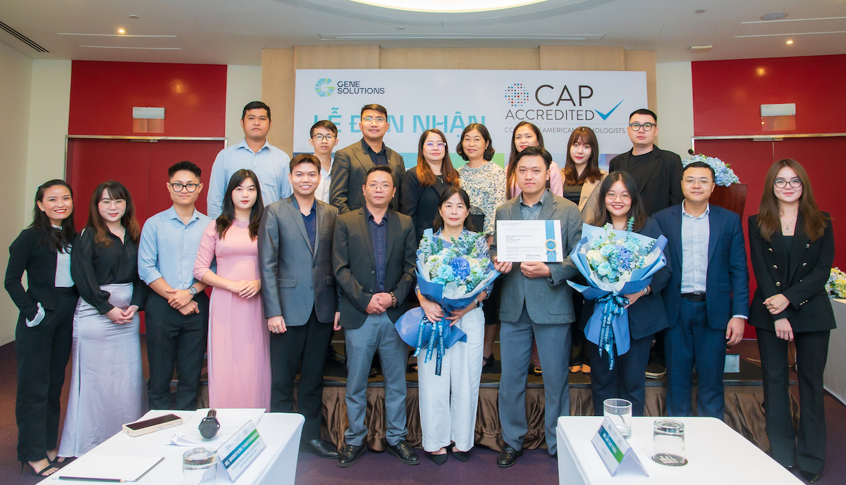 Photo: Representatives from CAP Southeast Asia, LAQAS, Hanoi Medical University Hospital, and MGJ-Gene Solutions Group together