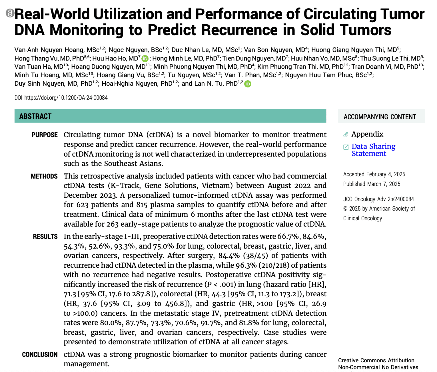 Real-World Utilization and Performance of Circulating Tumor DNA Monitoring to Predict Recurrence in Solid Tumors