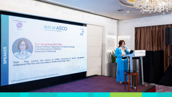 The Best of ASCO Hong Kong 2025, held on July 5, 2025, showcased practice changing clinical data from the ASCO 2025 Annual Meeting. Licensed by ASCO and organized by the Hong Kong International Oncology Research Society in collaboration with ASCO, this one-day event brought together oncology experts to explore advancements in cancer care. With a focus on precision medicine, the program emphasized emerging data on biomarker-driven therapies, immunotherapies, and minimally invasive monitoring tools. A key highlight was a lunch symposium entitled “The Past, Present, and Future of ctDNA-MRD Monitoring in Cancer Management and Beyond” with Professor Feng-Ming (Spring) Kong, Alice Ho Miu Ling Nethersole Charity Foundation, Professor ​in Holistic Cancer Care,​​ The University of Hong Kong. ​Her presentation delved into the advancing role of circulating tumour DNA (ctDNA) for minimal residual disease (MRD) detection, response monitoring, and treatment guidance, weaving together historical context, guideline updates, pivotal trials, real-world evidence and visionary prospects. Here, we share key highlights from Professor Kong’s address, emphasizing the scientific progress and optimistic outlook for integrating ctDNA into routine clinical practice.