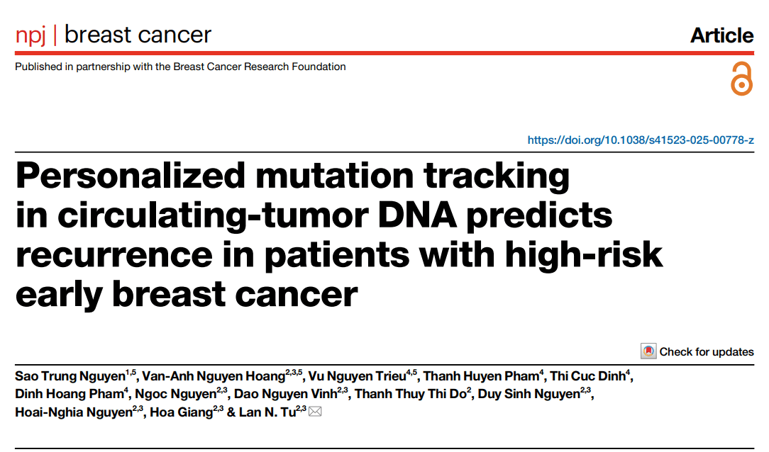 Personalized mutation tracking in circulating-tumor DNA predicts recurrence in patients with high-risk early breast cancer