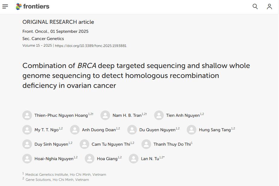 Combination of BRCA deep targeted sequencing and shallow whole genome sequencing to detect homologous recombination deficiency in ovarian cancer
