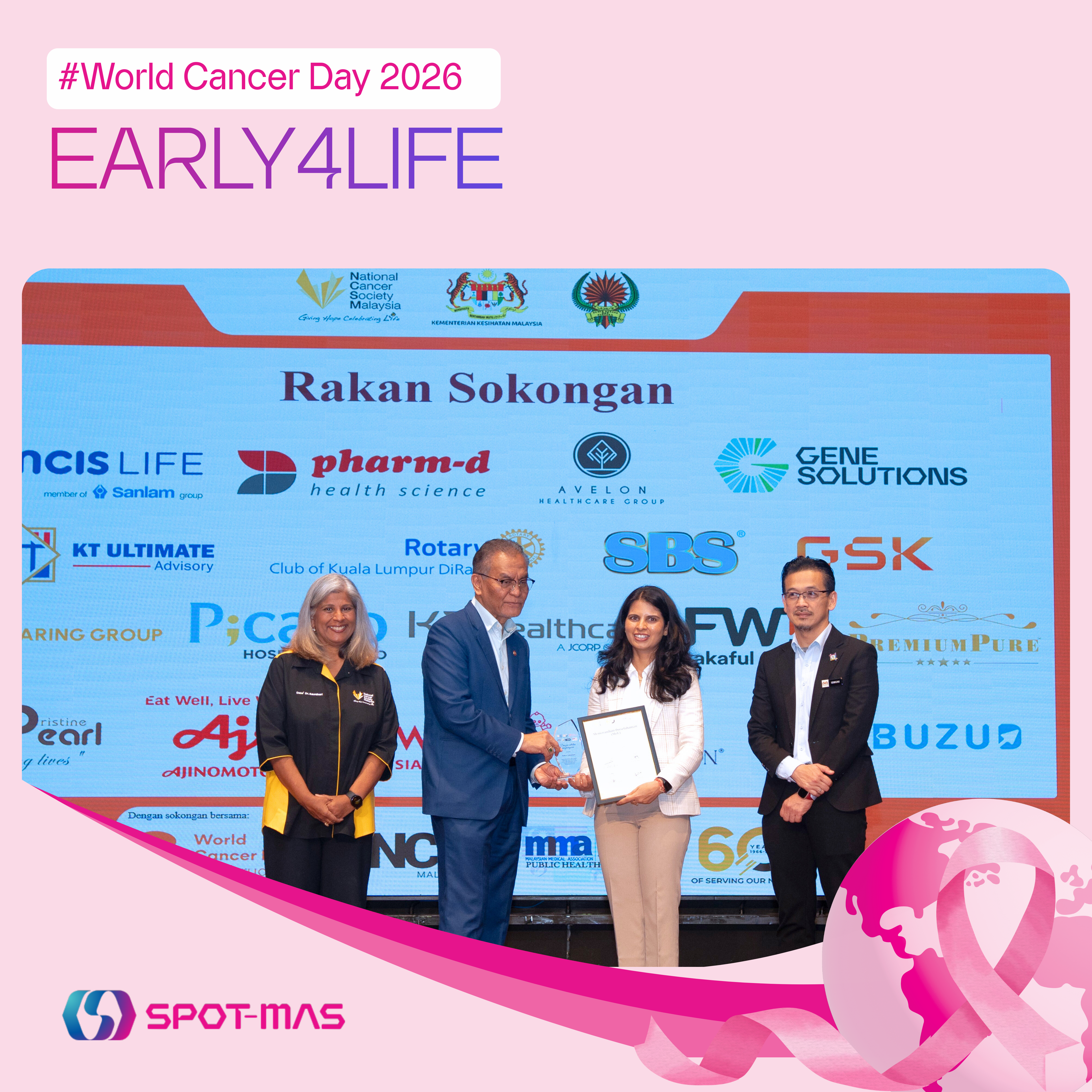  Kol Bersekutu (PA) Professor Dr. Murallitharan Munisamy, Managing Director of the National Cancer Society of Malaysia with Mr. Lim Chiun Khee, Country Director of Gene Solutions.